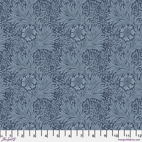 One Shower Curtain "Marigold - Navy" William Morris FreeSpirit Fabrics