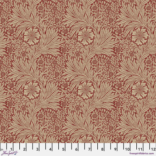 One Shower Curtain "Marigold - Red" William Morris FreeSpirit Fabrics