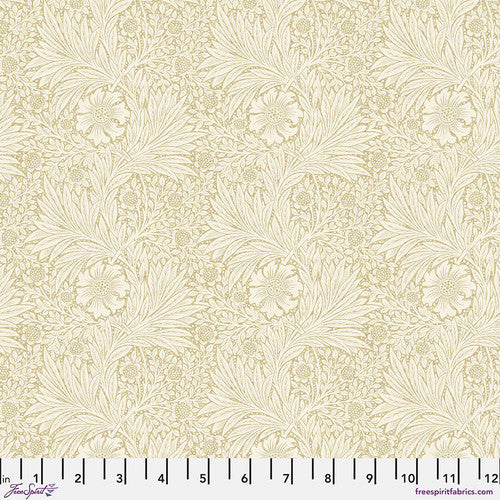 One Shower Curtain "Marigold - Tan" William Morris FreeSpirit Fabrics