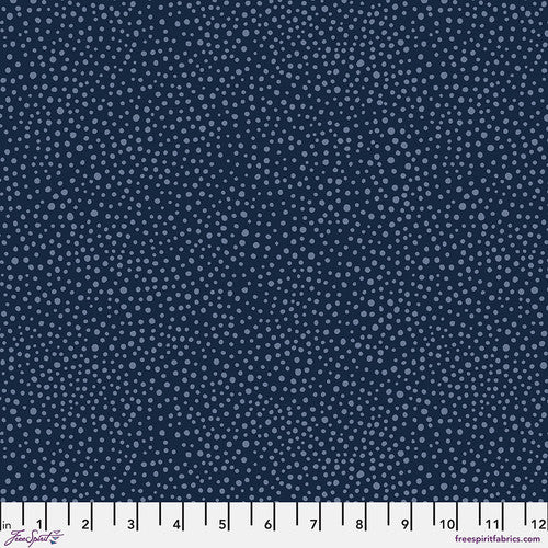 One Shower Curtain "Seaweed Dot - Navy" William Morris FreeSpirit Fabrics