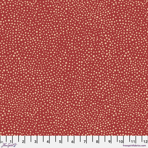 One Shower Curtain "Seaweed Dot - Red" William Morris FreeSpirit Fabrics