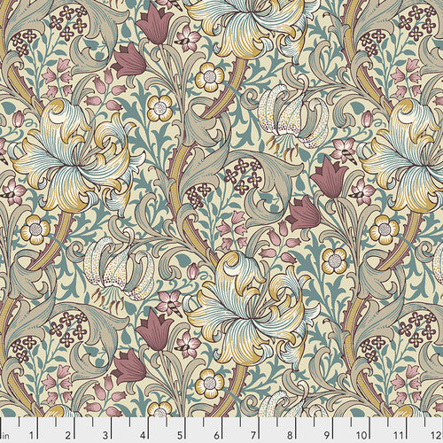 One Shower Curtain "Golden Lily - Dusk" William Morris FreeSpirit Fabrics