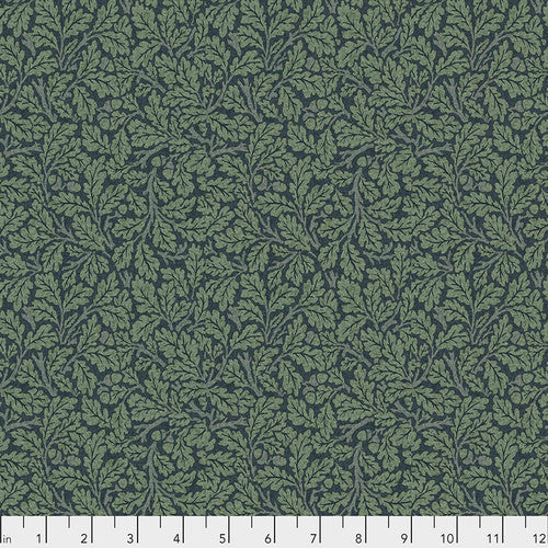 One Shower Curtain "Oak - Indigo" William Morris FreeSpirit Fabrics