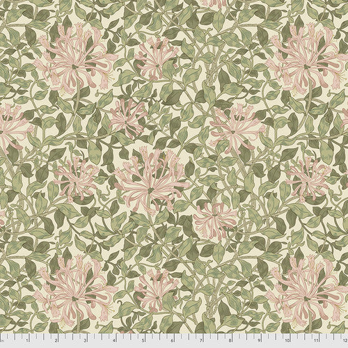 One Shower Curtain "Honeysuckle - Green" William Morris FreeSpirit Fabrics