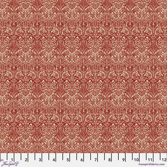 One Shower Curtain "Mini Bluebell Red" William Morris Cotswold FreeSpirit Fabrics