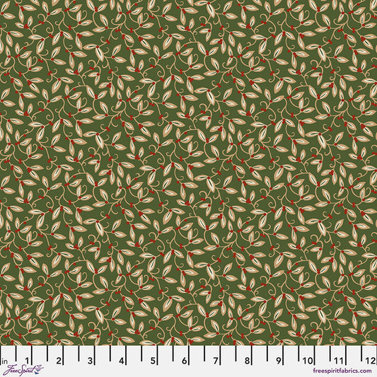 One Shower Curtain "Mistletoe - Green" William Morris Cotswold FreeSpirit Fabrics