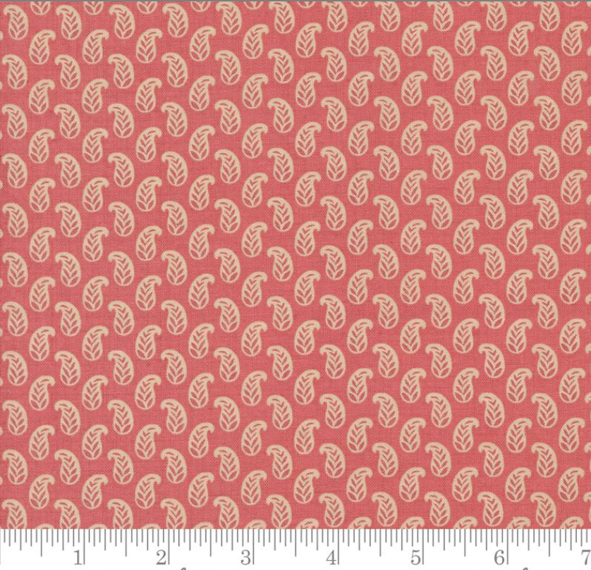 One Curtain Panel "Rouenneries Trois - Cherie Foulard Faded Red"