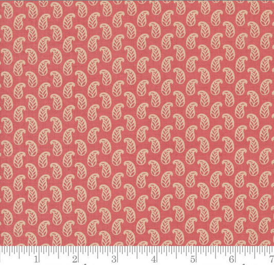 Faux Roman Shade Valance "Rouenneries Trois - Cherie Foulard Faded Red"