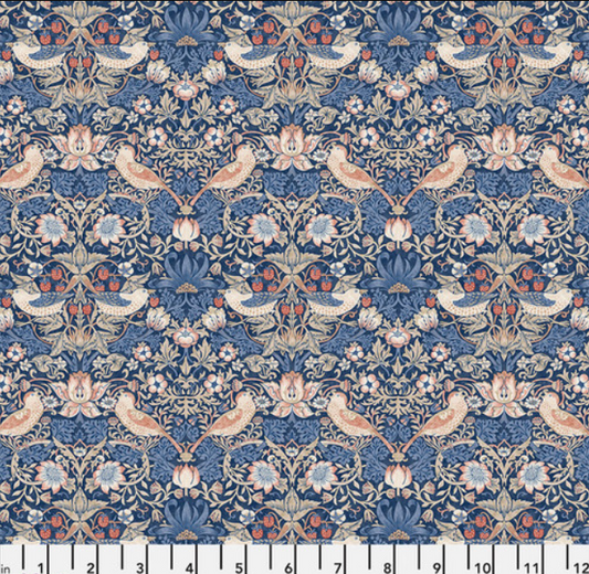 Roman Shade - Made with "William Morris - Bexleyheath - Mini-Strawberry Thief - Inky" fabric