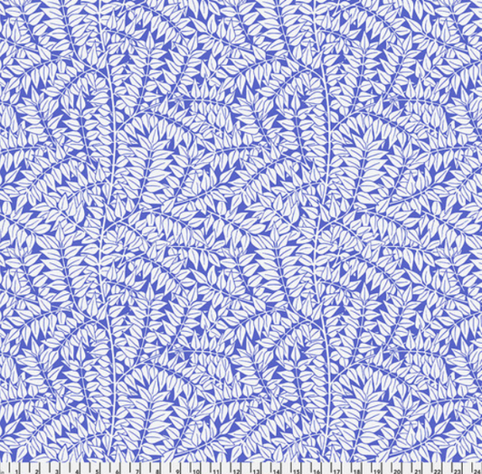 Roman Shade - Made with "Branches - Blue - Kaffe x Morris & Co. Cotton Lawn" fabric