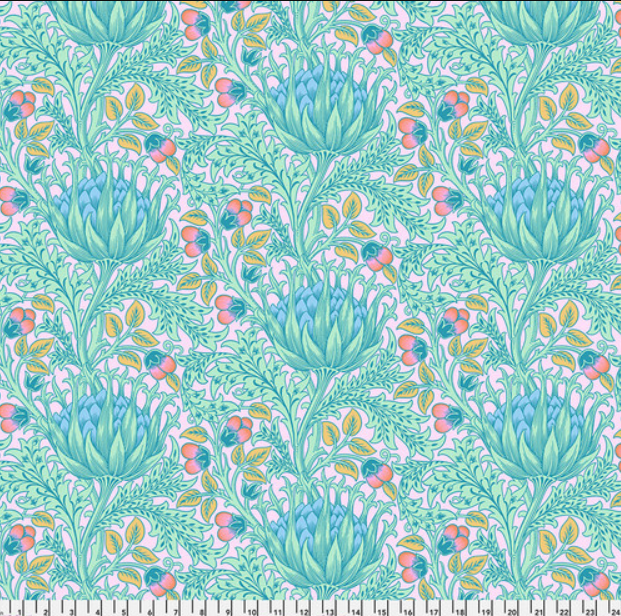 Roman Shade - Made with "Artichoke - Lavender - Kaffe x Morris & Co." fabric