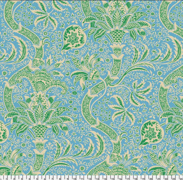 One Shower Curtain "Indian - Aqua - Kaffe x Morris & Co."