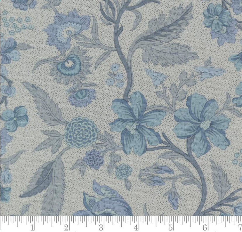 One Shower Curtain "Parterre Florals - Sacre Bleu Ciel Blue"