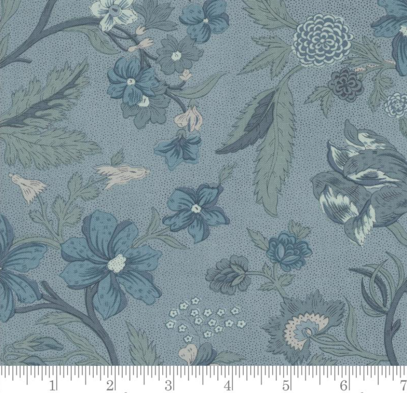 One Shower Curtain "Parterre Florals - Sacre Bleu French Blue"