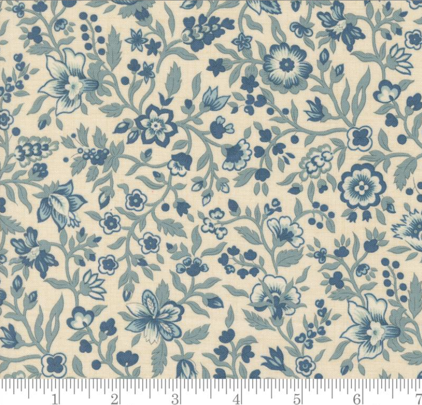 One Shower Curtain "Jardinage Florals - Sacre Bleu Pearl French Blue"