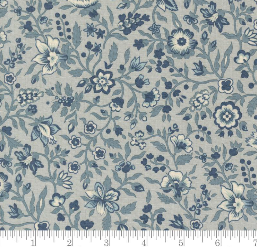 One Shower Curtain "Jardinage Florals - Sacre Bleu Ciel Blue"