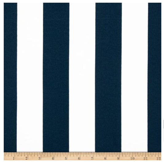 One (1) Outdoor Curtain- Premier Prints Indoor/Outdoor Stripe Oxford/Blue/White - Custom made to order handmade drapes Weather Resistant