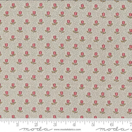 One Curtain Panel "Champagne Small Floral Smoke" fabric Antoinette French General. Handmade window treatments