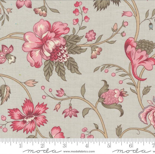 One Curtain Panel "Cecile Florals Smoke" fabric Antoinette French General